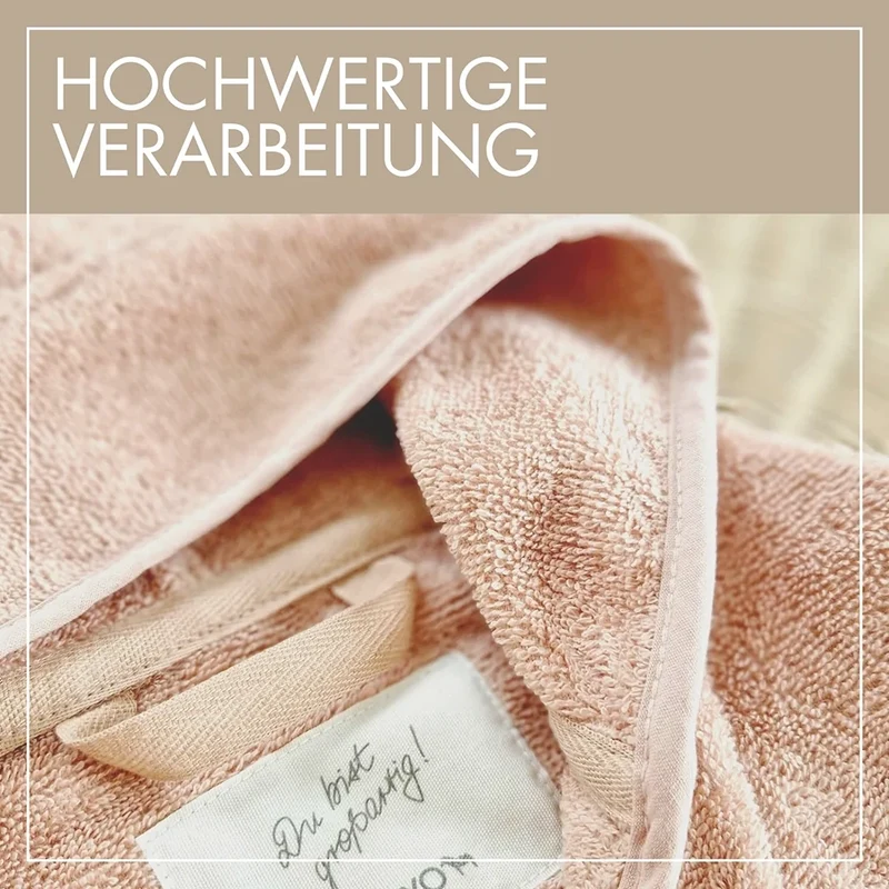 Baby Badeponcho 75x75 cm – „Puder“ mit niedlichen Bärenohren
