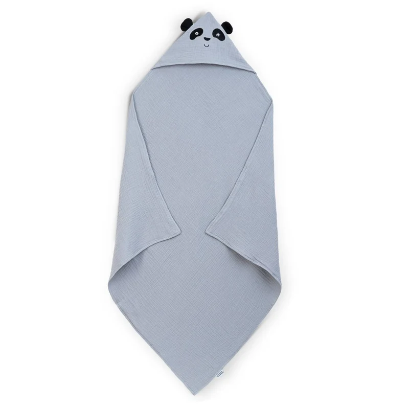 Kapuzenhandtuch Panda Blau