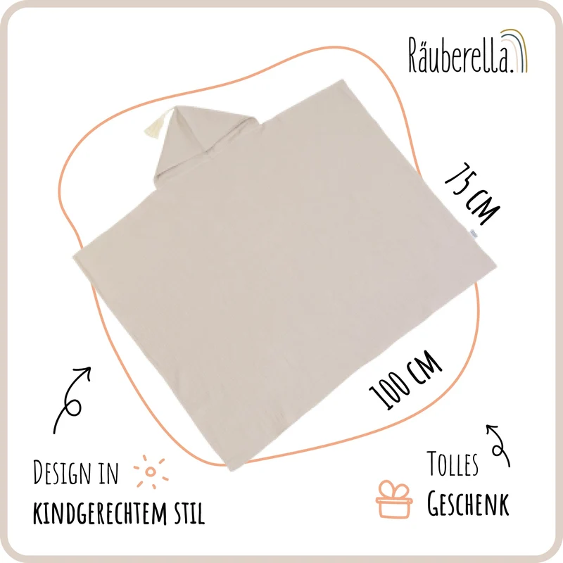 Musselin Kapuzenhandtuch (75x100cm) Beige