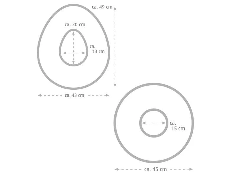 SISSEL Sit Ring oval, weiss, mit Frottee-Bezug, Ø 45 cm