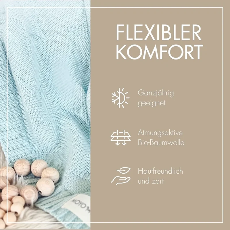 Strick Babydecke Sternenmuster Frischer Morgentau