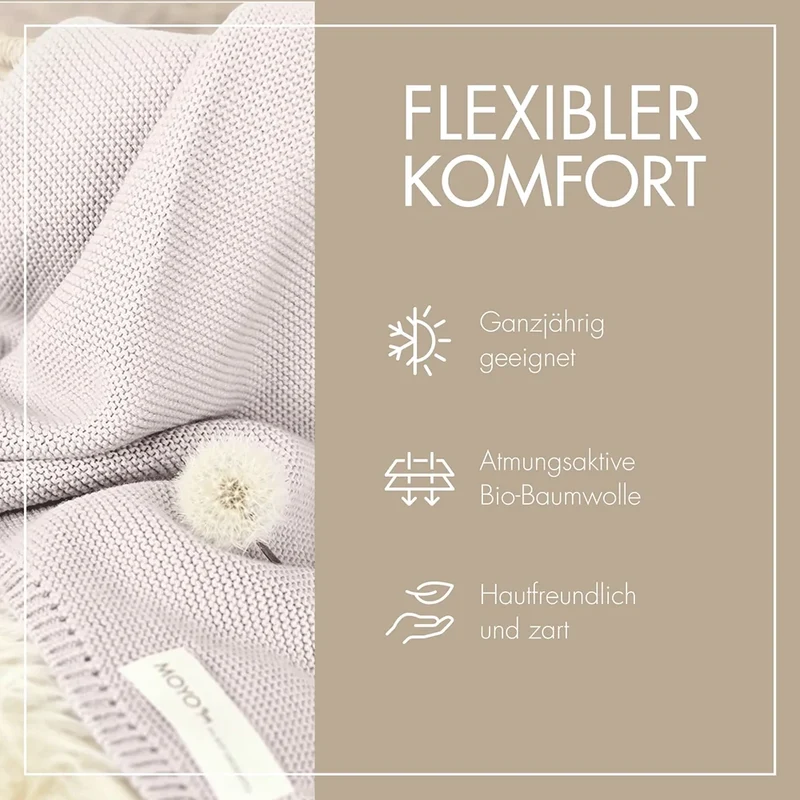 Babydecke Linksstrick Pointelle „Wilde Pusteblume“