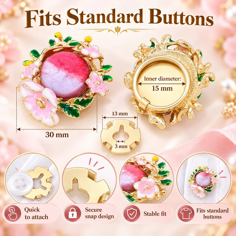 Secret Garden Floral Button Covers