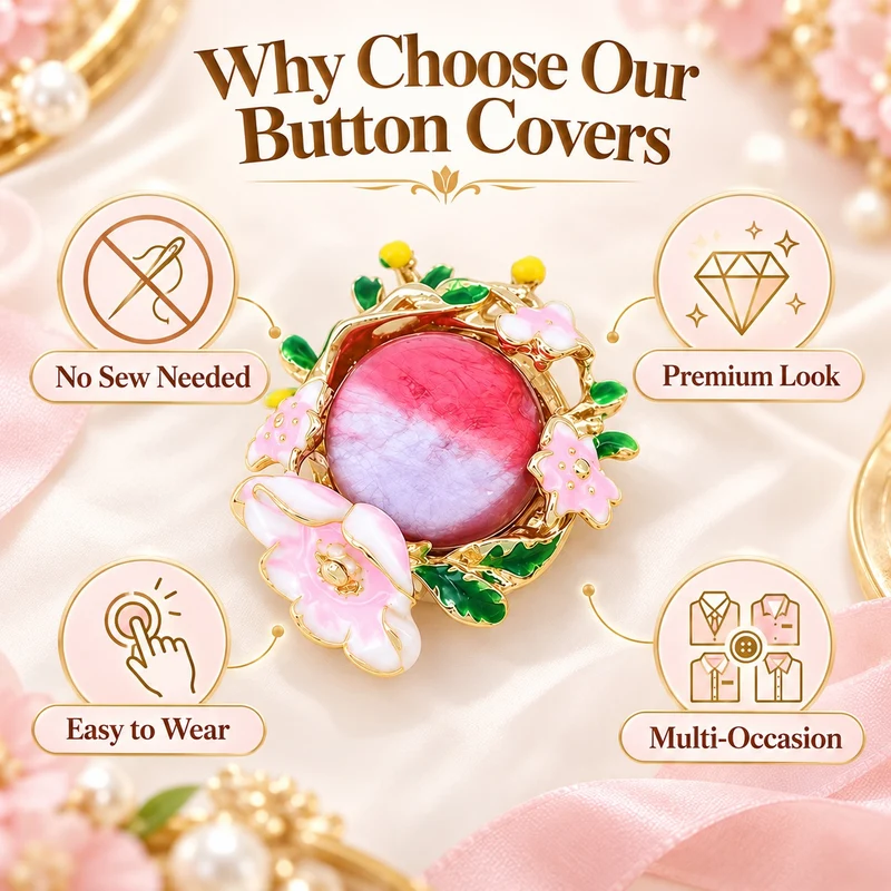 Secret Garden Floral Button Covers