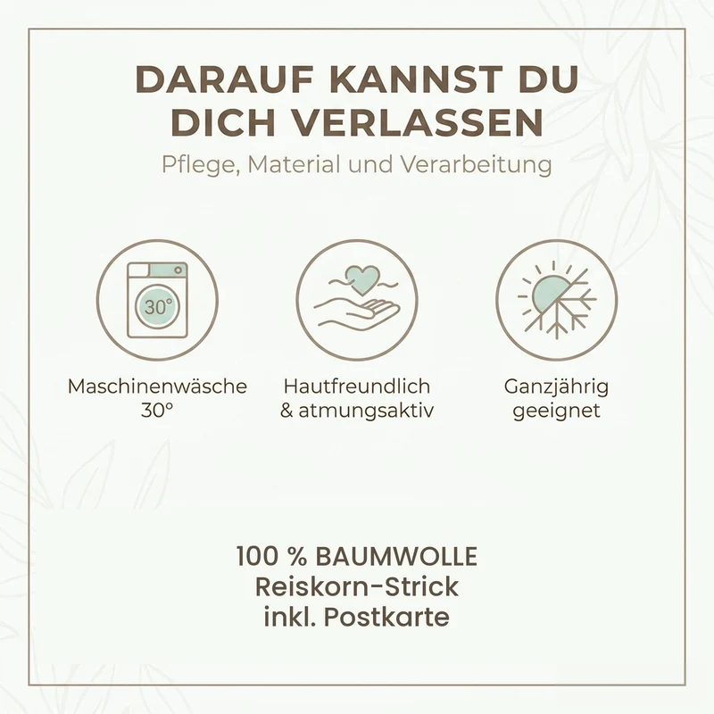 Babydecke Reiskorn-Struktur "Heller Eukalyptus"