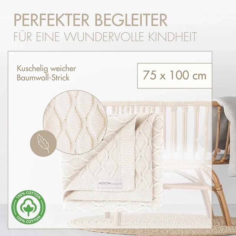 Babydecke Wellen-Struktur "Anmutiger Wellenreiter"