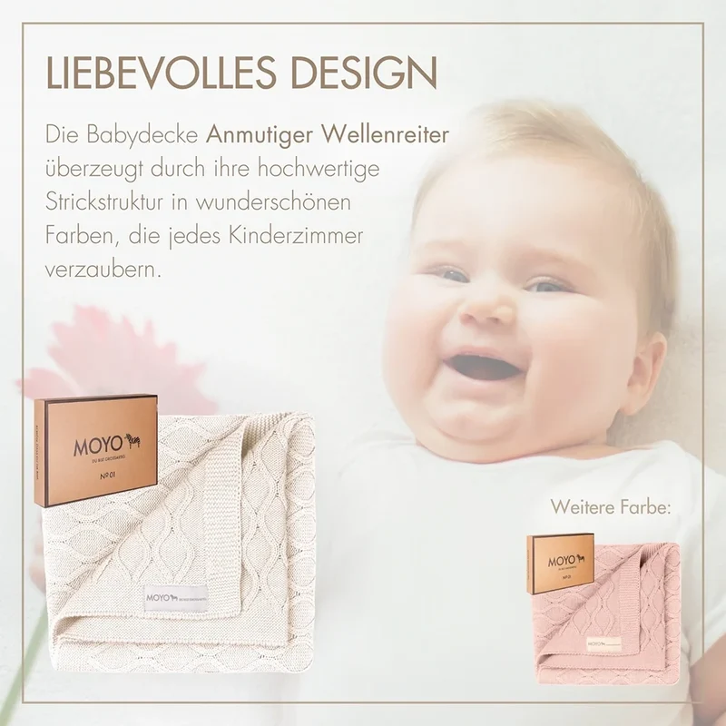 Babydecke Wellen-Struktur "Anmutiger Wellenreiter"