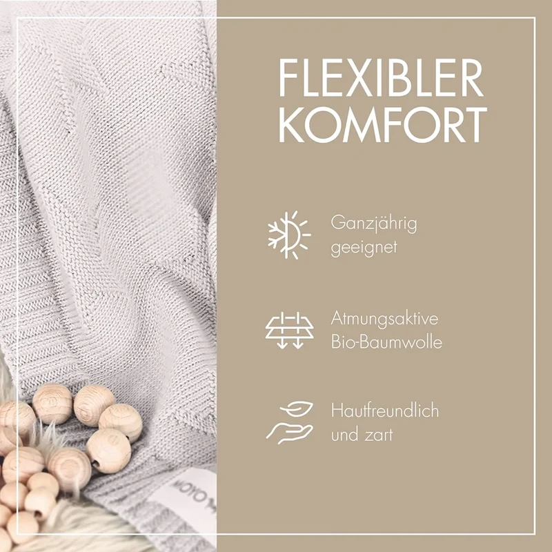 Strick Babydecke Sternenmuster Sanfter Sommerregen