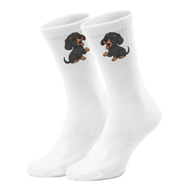 epicsocks Dackelfreude Lachender Welpe Socken in 37-41 im Paar