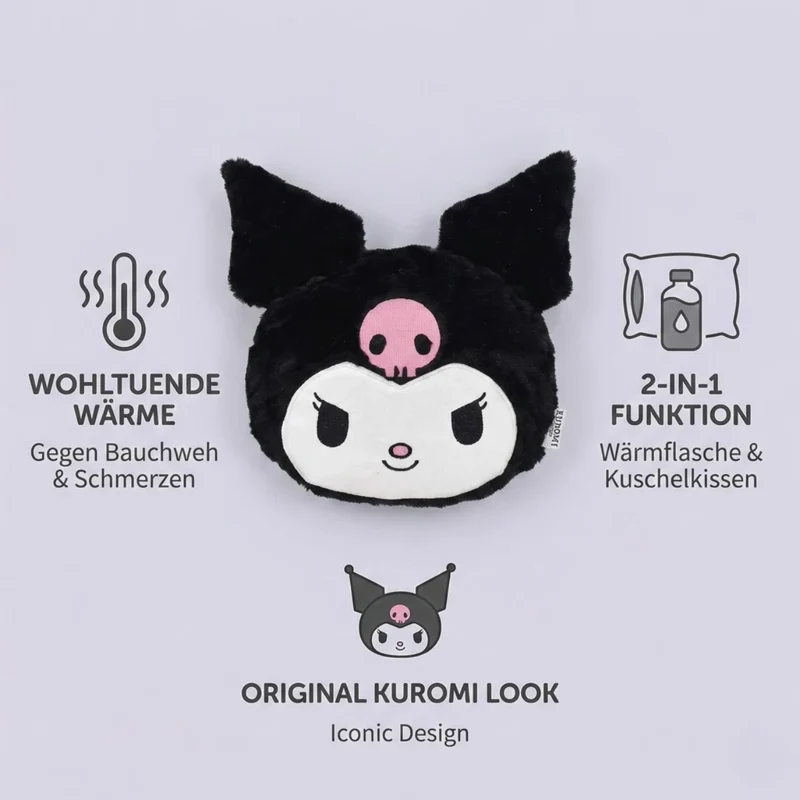 Kuromi Wärmflasche mit Plüschbezug