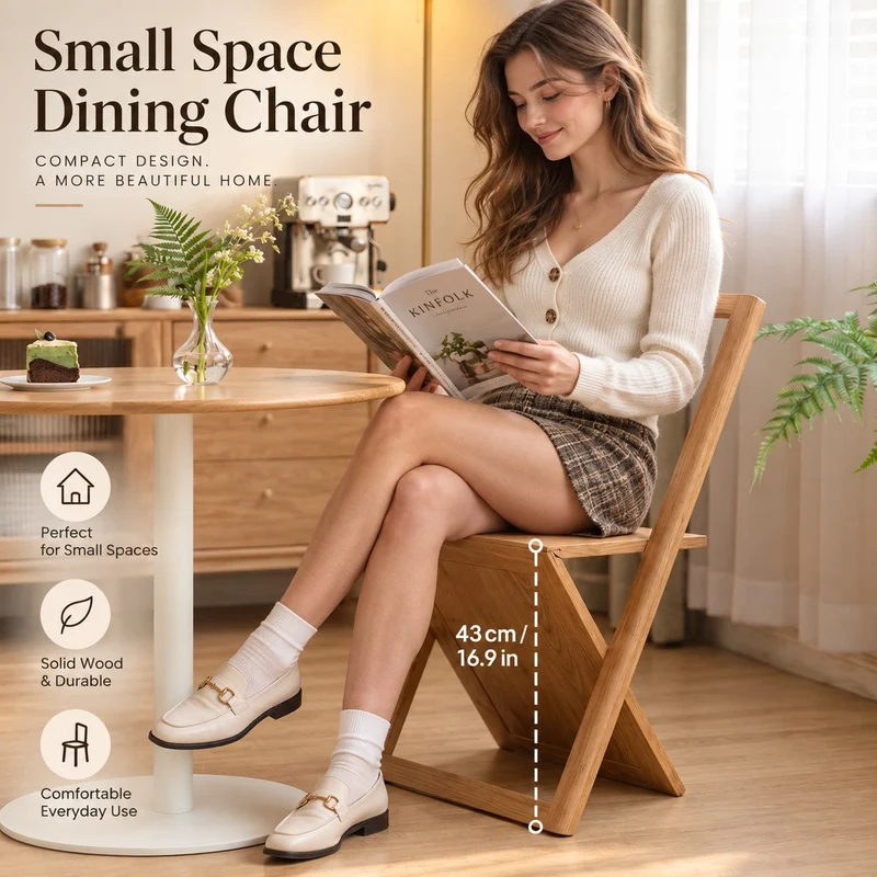 Studio Ready Foldable Wooden Chair