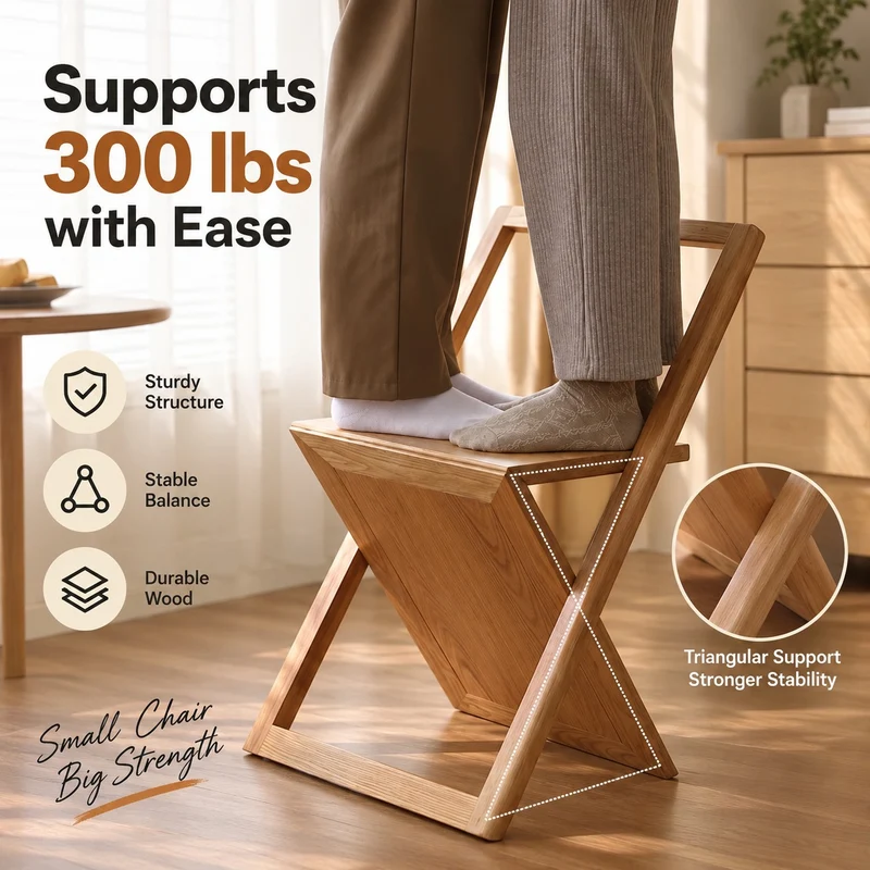 Studio Ready Foldable Wooden Chair