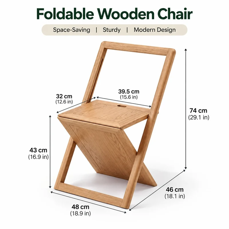 Studio Ready Foldable Wooden Chair