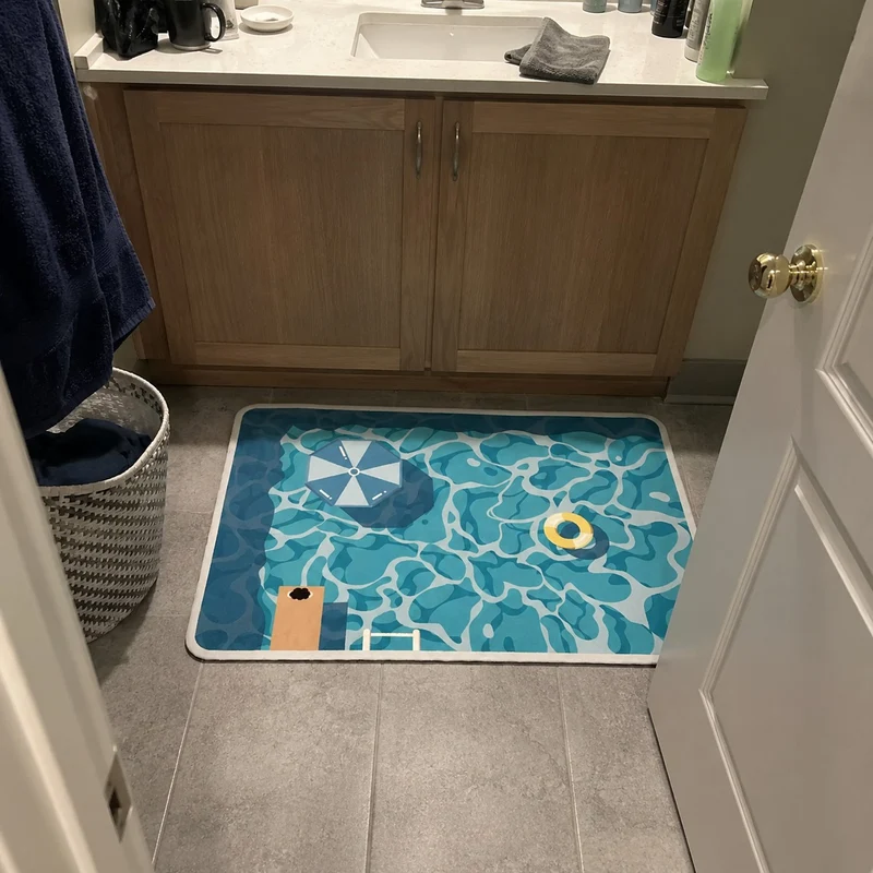 Poolside Summer Feeling Quick-Dry Floor Mat