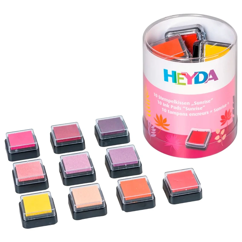 Heyda Stempelkissen-Set Mini „Sunrise“ (10 Stück, 30 × 30 mm)