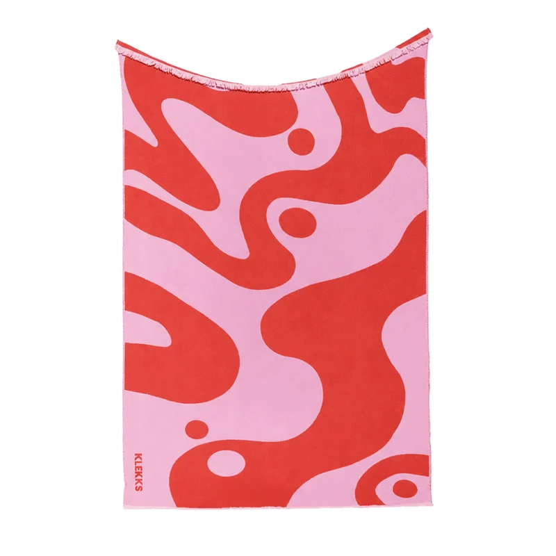 KLEKKS NO. 8 Leichte Baumwolldecke • Rot/Rosa
