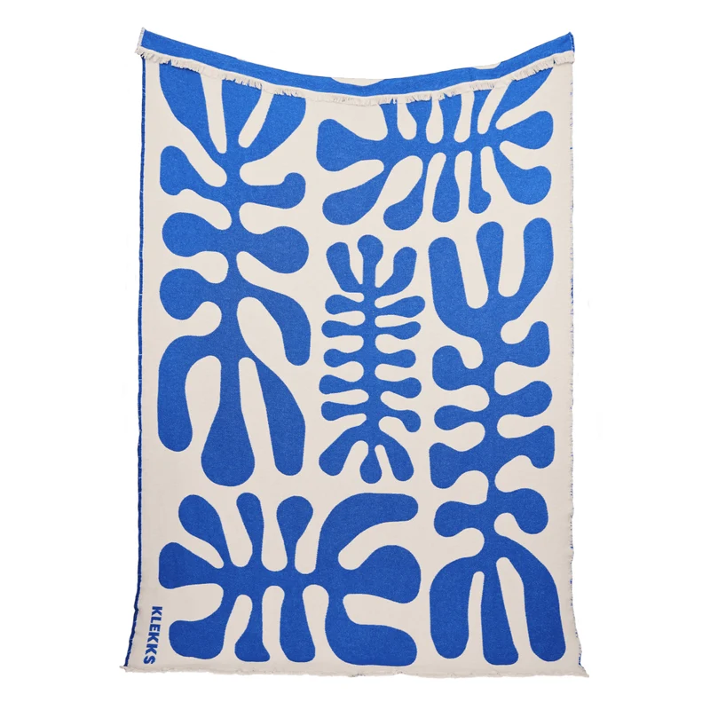 KLEKKS NO. 37 Leichte Baumwolldecke • Blau