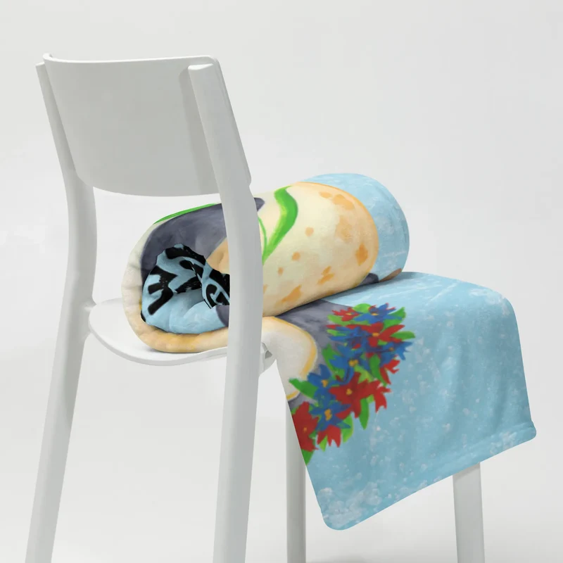 Babydecke Pinguin Blumen