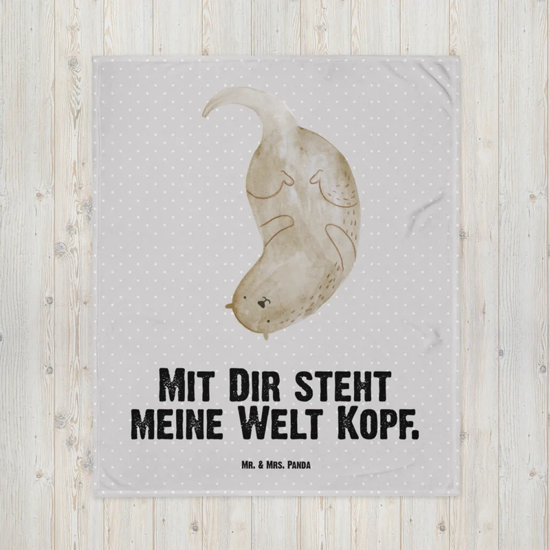 Babydecke Otter Kopfüber