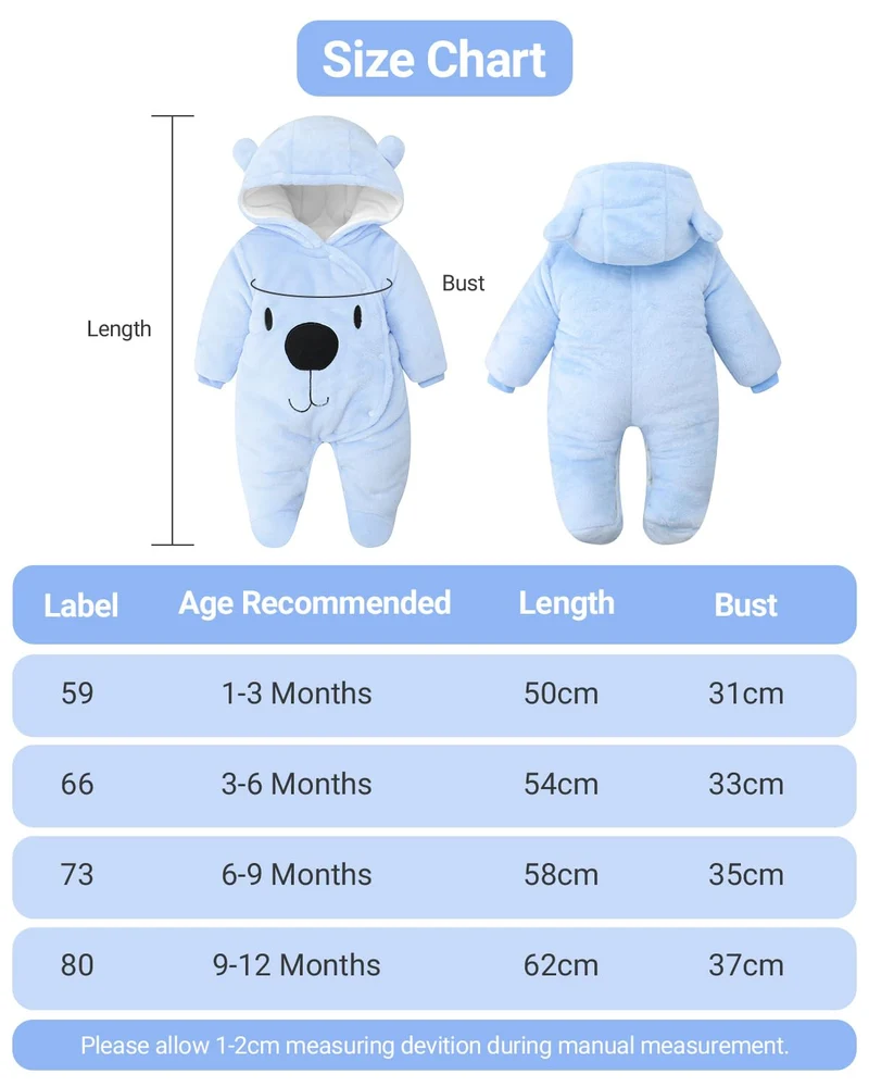 Baby Overall Winter Mit Kapuze Schneeanzug