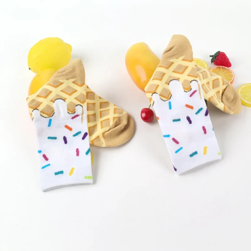 Ice Cream Waffle Pattern Socks