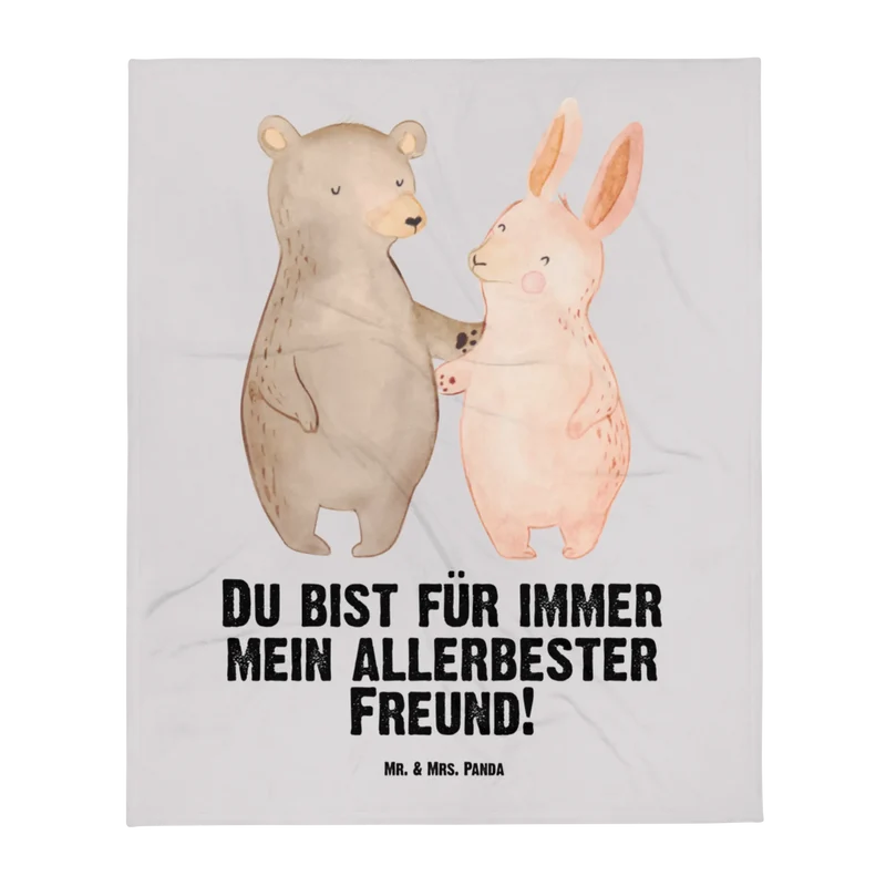 Babydecke Bär und Hase Umarmen