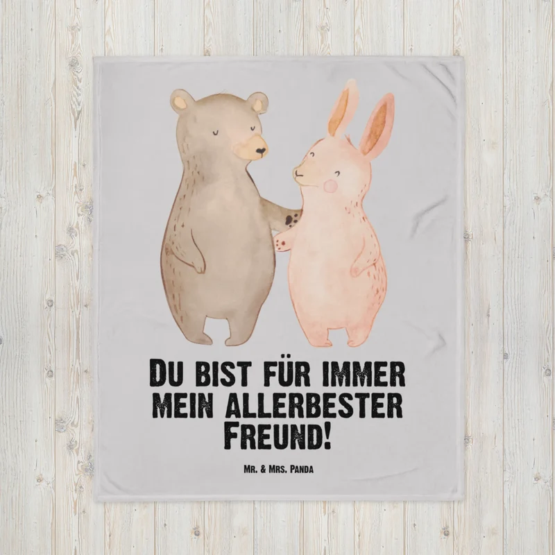 Babydecke Bär und Hase Umarmen