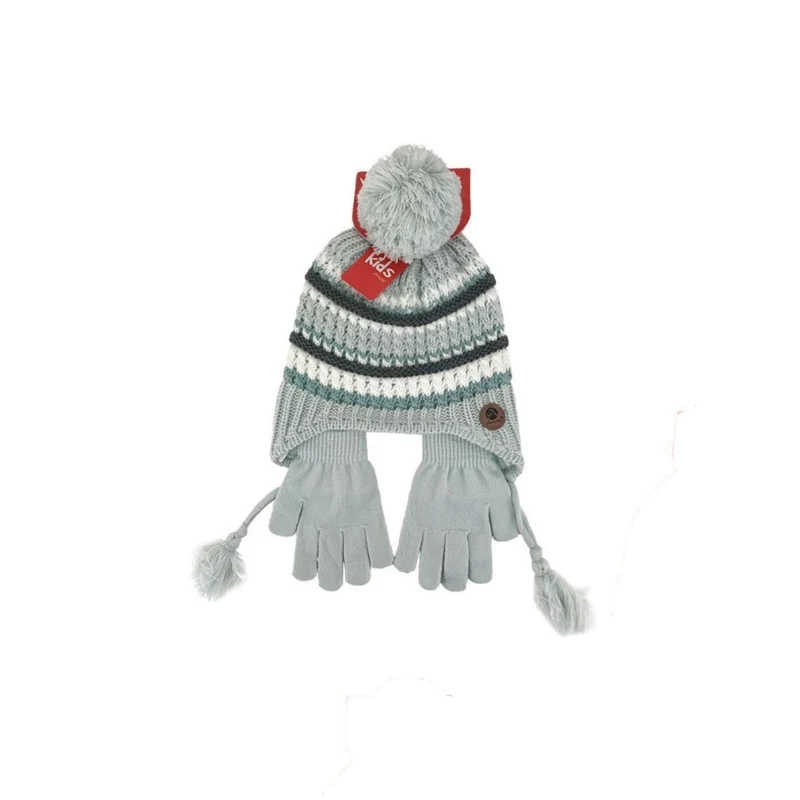 Baby Kinder Winter Mütze mit Handschuhen Set