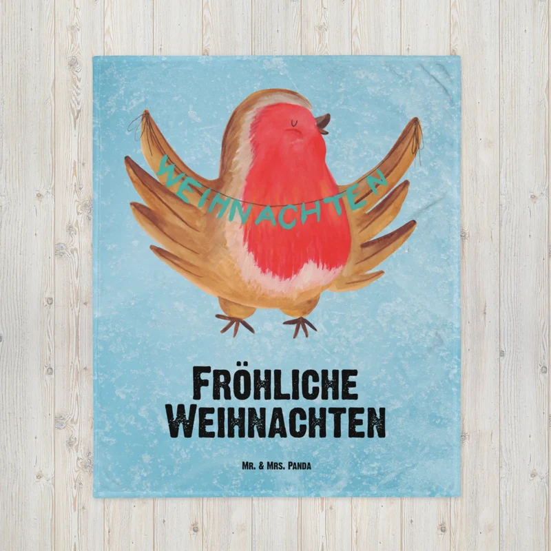 Babydecke Rotkehlchen Weihnachten
