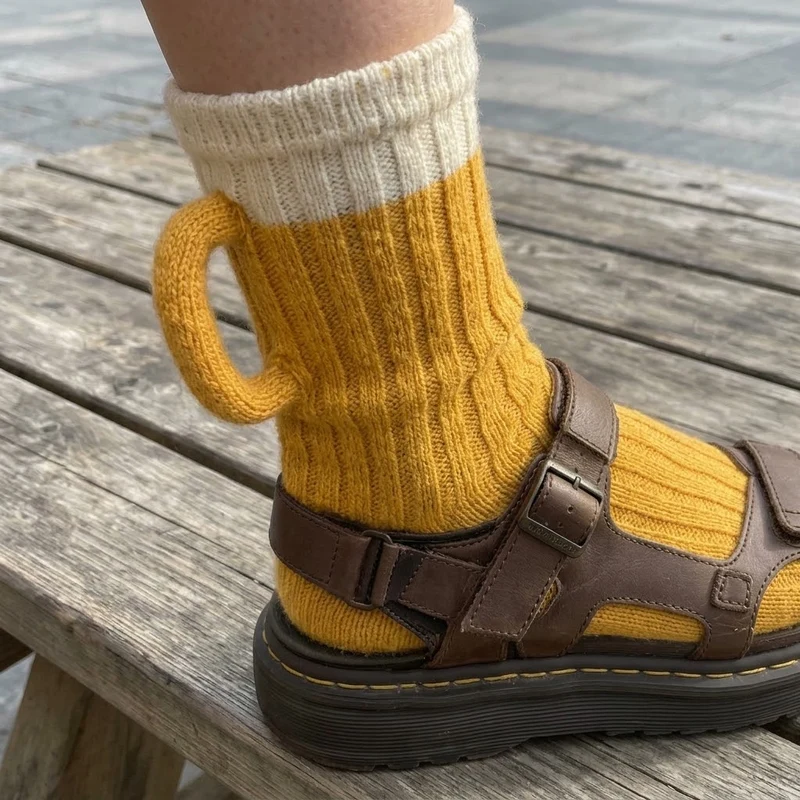 Happy Hour Beer Mug Knitted Socks