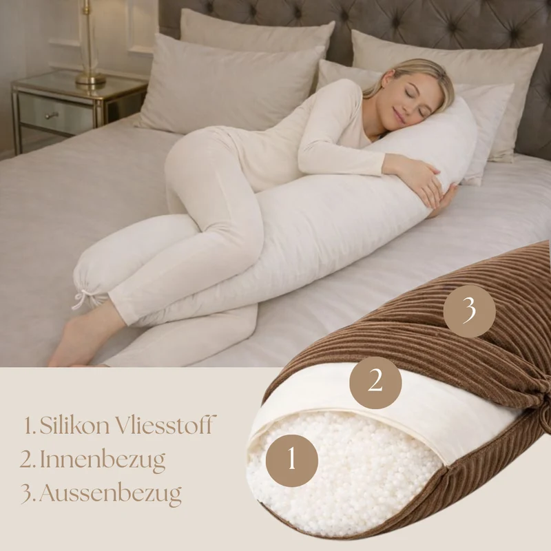 Stillkissen & Schwangerschaftskissen Cord XXL – ergonomisch & stilvoll