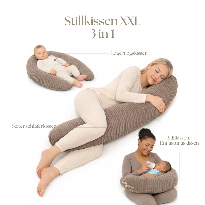 Stillkissen & Schwangerschaftskissen Cord XXL – ergonomisch & stilvoll