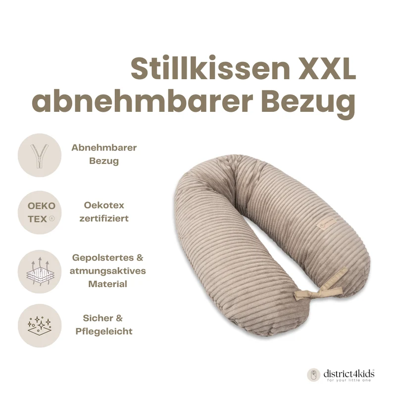 Stillkissen & Schwangerschaftskissen Cord XXL – ergonomisch & stilvoll