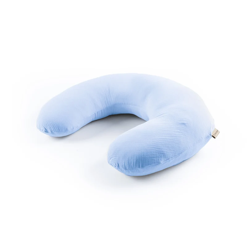 Stillkissen U-Form Musselin abnehmbaren Bezug – ergonomisch, Oeko-Tex, Halbmond