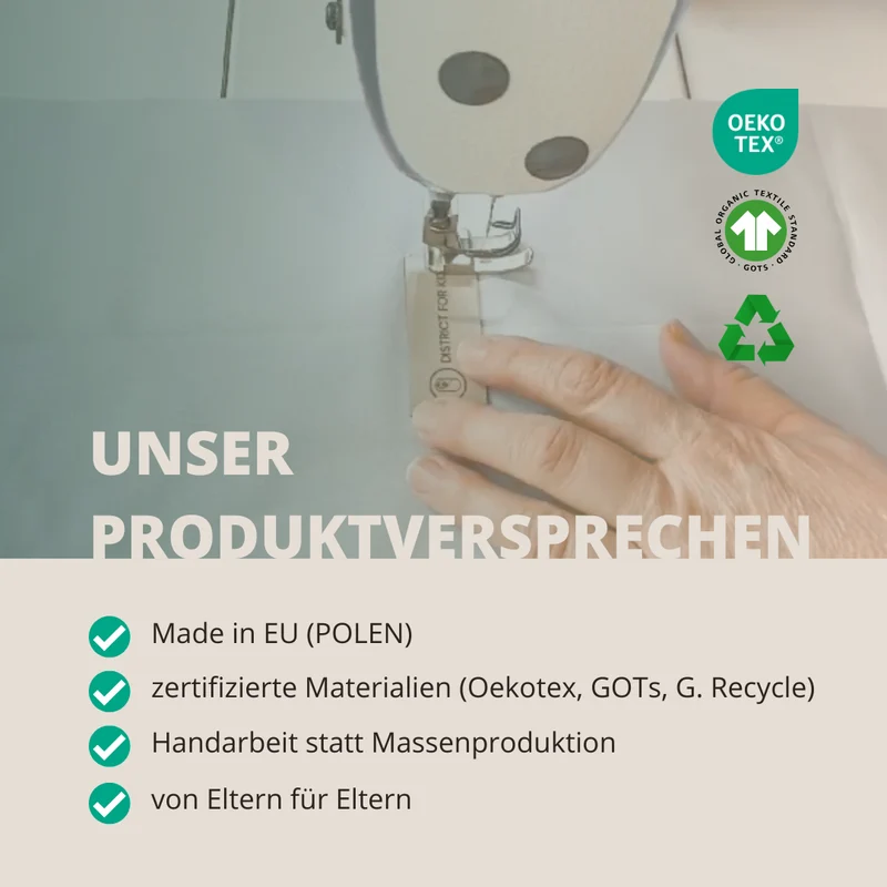 Stillkissen U-Form Musselin abnehmbaren Bezug – ergonomisch, Oeko-Tex, Halbmond