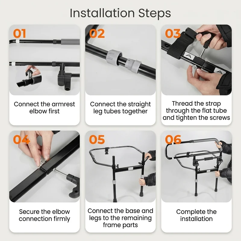 Elderly Stand-Up Adjustable Folding Bedside Support Rail