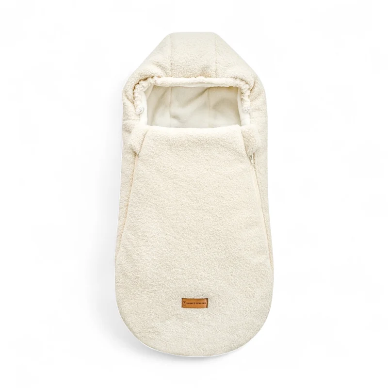 Winterfußsack Teddystoff Bouclé – für Kinderwagen & Autoschale