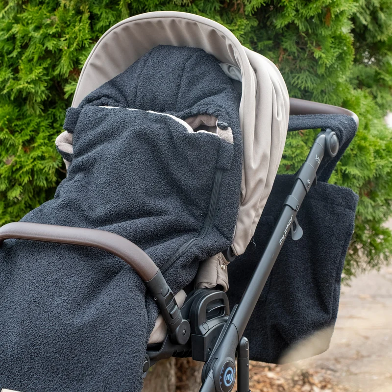 Winterfußsack Teddystoff Bouclé – für Kinderwagen & Autoschale