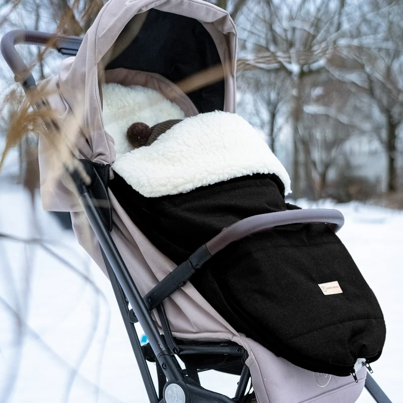Winterfußsack wasserabweisend Innenfutter aus Merinowolle - Kinderwagen
