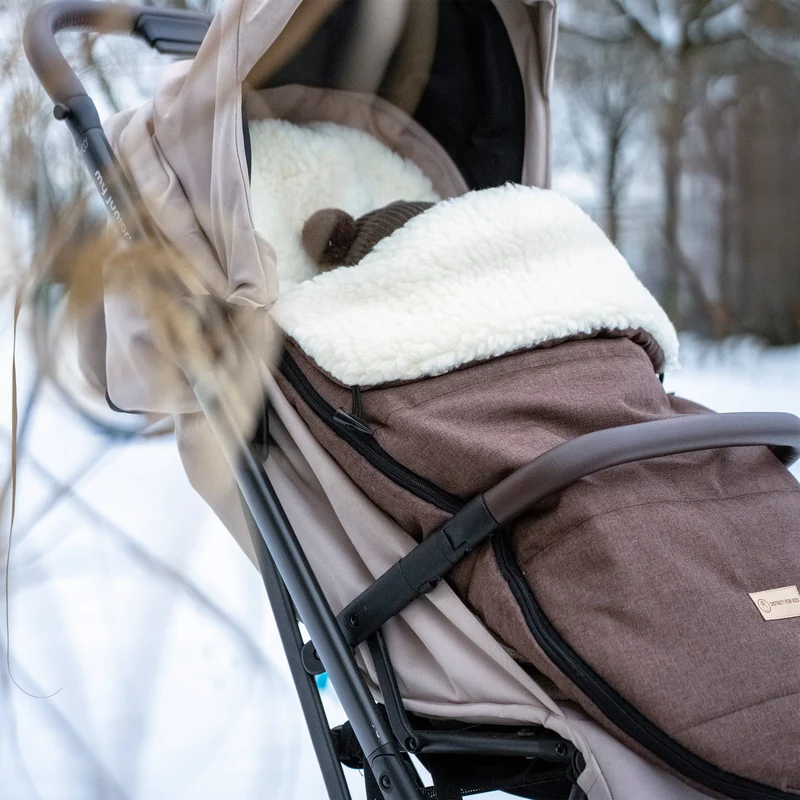 Winterfußsack wasserabweisend Innenfutter aus Merinowolle - Kinderwagen