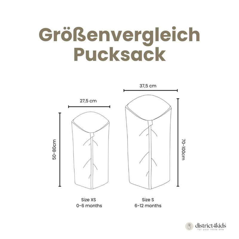 Pucksack Bio-Baumwolle mitwachsend - Ganzjahres Schlafsack für Babys