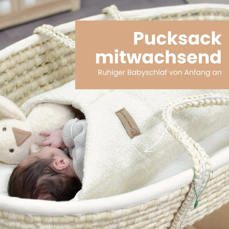 Pucksack Teddystoff Bouclé mitwachsend - Nachhaltiger Babyschlafsack