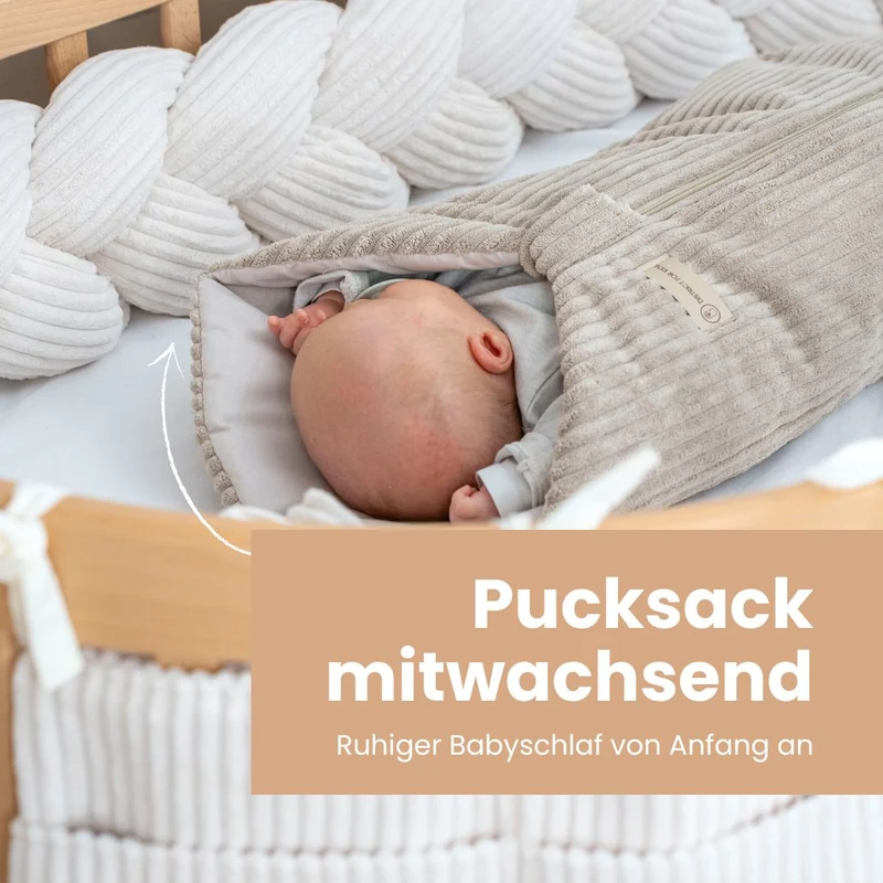 Pucksack Cord mitwachsend - Wärmender Ganzjahres Babyschlafsack
