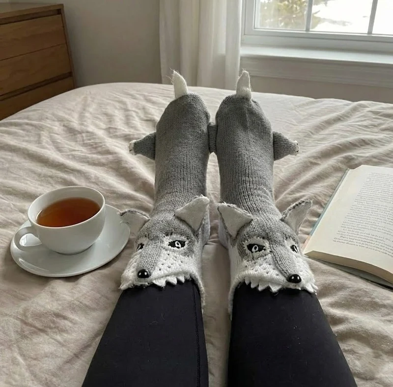 Hungry Wolf Warm Socks