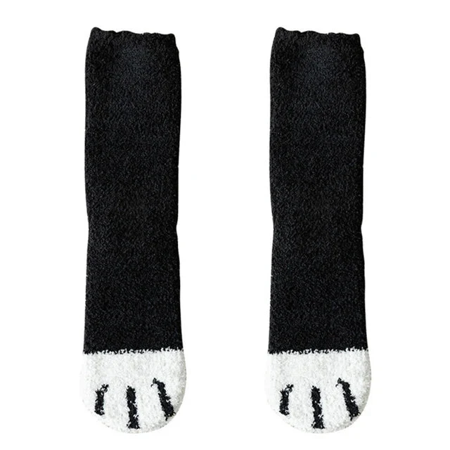 Plush Winter Cute Cat Paws Sock