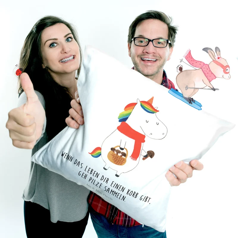 40x40 Kissen Einhorn Pilz