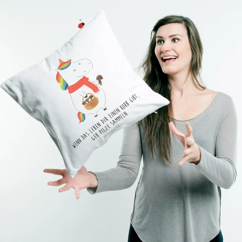 40x40 Kissen Einhorn Pilz