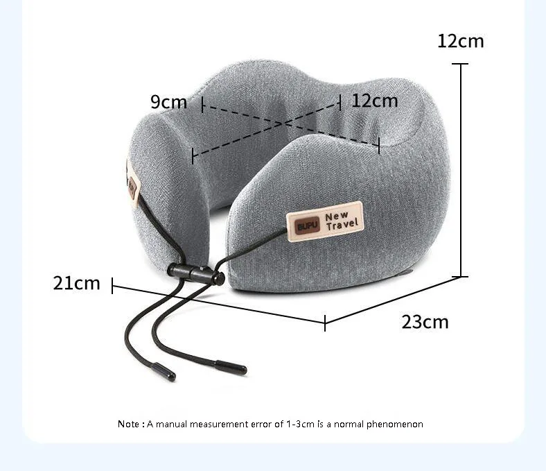 U-Shaped Memory Foam Soft Built-in Storage Case Travel Pillow