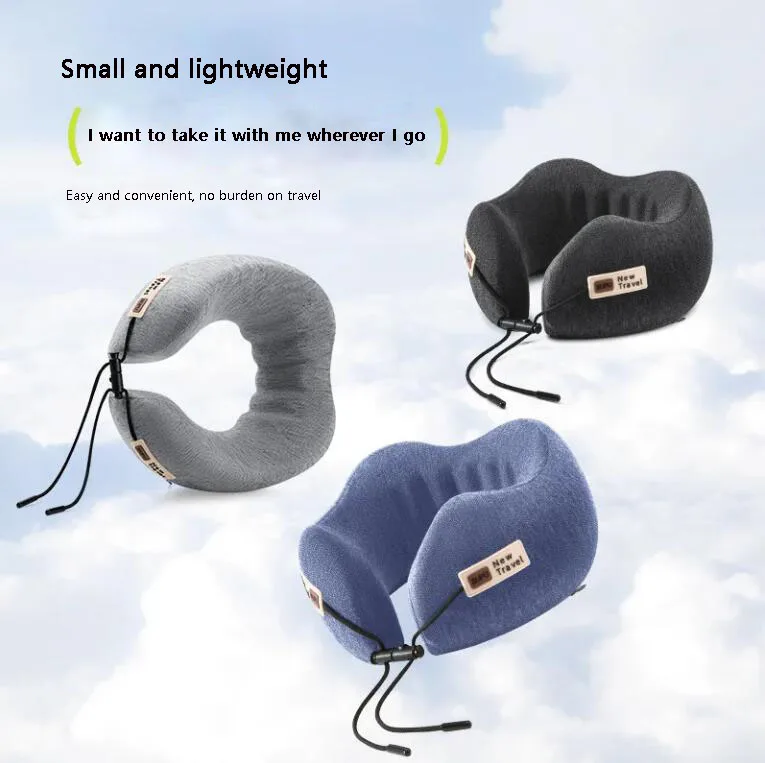 U-Shaped Memory Foam Soft Built-in Storage Case Travel Pillow