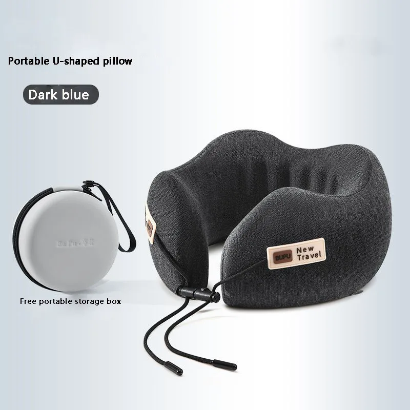 U-Shaped Memory Foam Soft Built-in Storage Case Travel Pillow